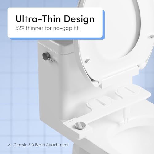 TUSHY Fresh Dual Nozzle Cool Water Bidet, Chrome Knob | Ultra Slim Toilet Seat Attachment, Non-Electric, 180° Front and Rear Wash, Self-Cleaning, 10 Minute DIY Install - color: Chrome Knob, style: Dual Nozzle
