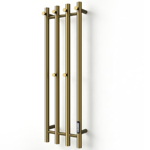 Poloma Towel Warmer Rack for Bathrooms, Heated Towel Rack Heater, ElectricTowel Dryer, Stainless Steel, Golden. CSA Certified - size: Gold Bars-37.5"(L) x 11.9"(W)-VERTICAL