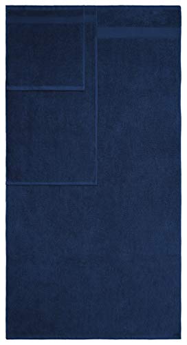 American Veteran Towel, 6 Piece Towel Set for Bathroom, 100% Cotton Turkish Bathroom Towels, 2 Bath Towels 2 Hand Towels 2 Washcloths, Navy Blue - color: Navy Blue, size: X Large 6 PC