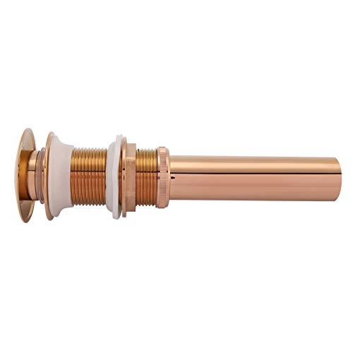 G1 1/4" Bathroom Sink Drain with Overflow Vessel Sink Lavatory Vanity Up Drain Stopper(Rose Gold)