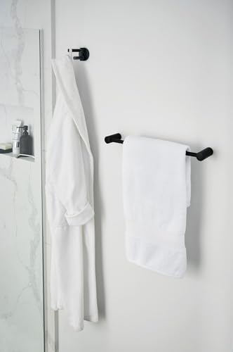 Moen Align Matte Black Modern Double Swivel Robe Hook, YB0402BL - color: Matte Black