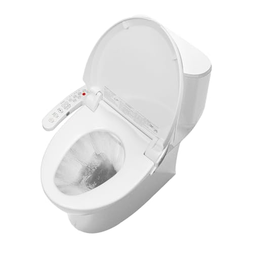 Electric Bidet Toilet Seat, Smart Heated Toilet Seat with Remote Control, Round Bidet Seat with Warm Water, Dryer, Turbo Wash, Feminine Washing, Night Light, Bidet Attachment for Toilet