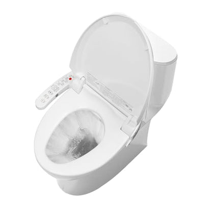 Electric Bidet Toilet Seat, Smart Heated Toilet Seat with Remote Control, Round Bidet Seat with Warm Water, Dryer, Turbo Wash, Feminine Washing, Night Light, Bidet Attachment for Toilet