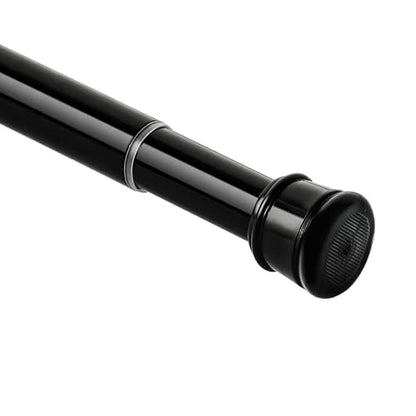 No Sectional Assembly Tension Curtain Rod 56-104 Inch | 1" Diameter Spring Long Adjustable Shower Curtain Rods for Bathroom Windows Closet No Drilling No Rust, Black - color: Black, size: 56-104Inch, No Assembly