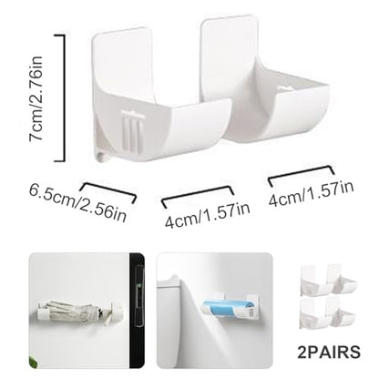 Trash Bag Dispenser, Trash Bag Holder, 4PCS Wall Mounted Trash Bag Dispenser, Waterproof Self-Adhesive Garbage Bag Dispenser, Plastic Bag Holder for Kitchen Bathroom, White