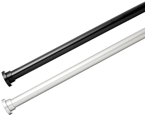 Amazon Basics No Drill Adjustable Indoor Outdoor Tension Curtain Rod, 54-90" Length, Nickel