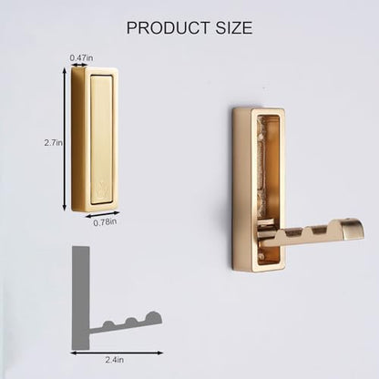 Foldable Gold Wall Hooks 4 Pack,Heavy Duty Wall Hooks for Hanging Coats Towels Backpacks Bags Brushed Gold Towel Hooks in The Bathroom,Closet,Entryway,Pool and Kitchen.(Gold, 4) - color: Gold, size: 4