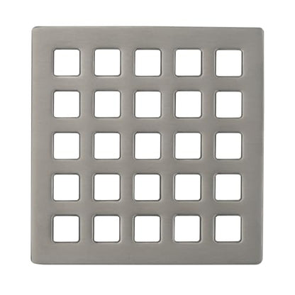 Uni-Green 3-3/4 inch Square Shower Drain Grate - 3.75" Brushed Nickel Shower Floor Drain Cover Replacement - SUS304 Stainless Steel Hair Catcher/Drain Strainer for Bathrooms, Showers - color: Brushed Nickle