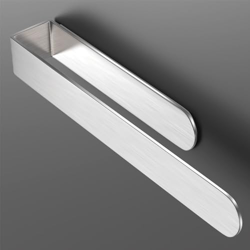 HUFEEOH Hand Towel Holder, Self Adhesive Towel Bar Towel Holder for Kitchen Cabinet, Stainless Steel Bath Towel Holder Stick on Wall - color: Silver, size: 14 Inch