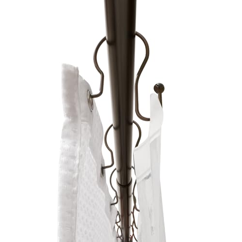 Shower Hooks - Double Shower Curtain Rings for Bathroom - Rust Resistant Shower Curtain Hooks for Shower Curtain or Liner - Shower Curtain Rings with Crystal Design - Set of 12, Oil Rubbed Bronze - color: Oil Rubbed Bronze