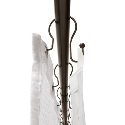 Shower Hooks - Double Shower Curtain Rings for Bathroom - Rust Resistant Shower Curtain Hooks for Shower Curtain or Liner - Shower Curtain Rings with Crystal Design - Set of 12, Oil Rubbed Bronze - color: Oil Rubbed Bronze