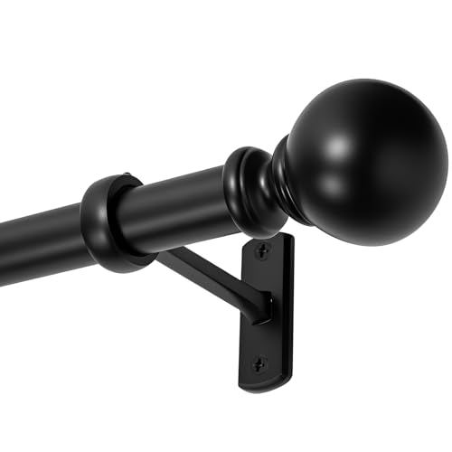 1 Inch Adjustable Heavy Duty Curtain Rod - Extra Long 30-240 Inches for Windows, Room Dividers, Indoor/Outdoor Use - Matte Black, Durable & Stylish Design - size: 30" - 240"
