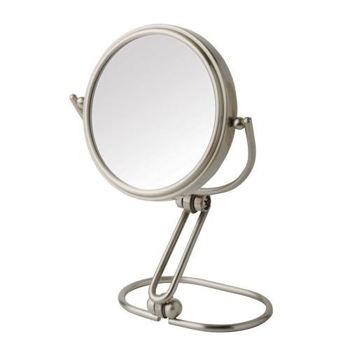 JERDON Compact Magnifying Mirror - Folding 3" Travel Mirror with 15X & 1X Magnification - Model MC315N | Folding Compact for Travel, 1X Reverse Side, 7" Open Height - size: 1"L x 3"W