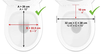 KMINA 4 Inch Soft Raised Toilet Seat with Lid, 300 lb Capacity, Fits Round & Compact Elongated Bowls up to 15" Wide, Tool-Free Clamp-On Riser, Black - color: Black