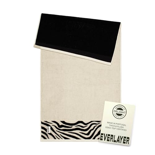 Everlayer Luxury Bath Towel, 1 Piece, 28 x 55 Inch, Made in Portugal | 500 GSM, 100% Combed Cotton, Utra-Soft & Plush, Reversible Design, Oeko-Tex Certified, Incl 1 Piece Bath Towel , Black Border - color: Black Border, size: Bath Towel, style: 1 Pc