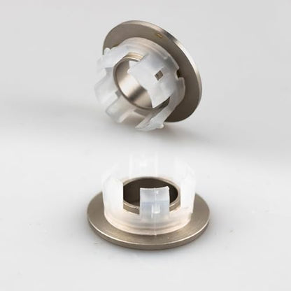 4 PCS Sink Basin Trim Overflow Cover, Brass Insert in Hole Round Caps for Bathroom or Kitchen Sink Brushed Nickel