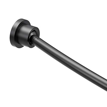 Gatco 827MX Modern Minimalist Curved Shower Rod Set, 42"-72", Matte Black | Wall Mount Adjustable Length Stainless Steel Shower Curtain Rod | Expands Shower Space Up To 8 Inches - color: Matte Black