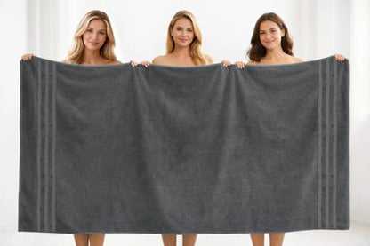 DAN River 2 Pack Bath Sheets Extra Large 35x70, Large Bath Towels for Adults, XL Oversized Heavy Duty Towel Set, 600 GSM 100% Ring Spun Cotton, Soft Quick Dry, Grey - color: Gray, size: Bath Sheet 35x70" (PK 2)