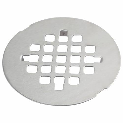 HIDROP Brushed Nickel Snap-in Shower Floor Drain Cover,4-1/4" OD Round Grid | Stainless Steel Shower Floor Drain, Replacement Shower Drain Cover, Hair Catcher, Easy-to-Install, Round Bathroom Drain Cover - color: Brushed