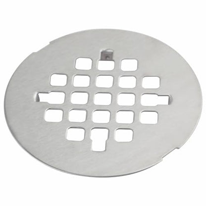 HIDROP Brushed Nickel Snap-in Shower Floor Drain Cover,4-1/4" OD Round Grid | Stainless Steel Shower Floor Drain, Replacement Shower Drain Cover, Hair Catcher, Easy-to-Install, Round Bathroom Drain Cover - color: Brushed
