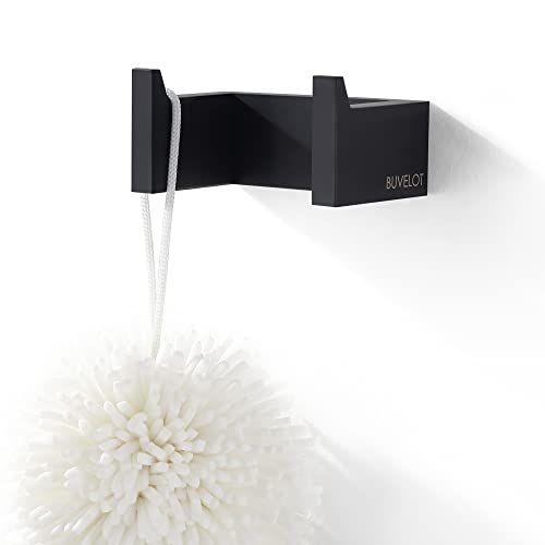 Matte Black Double Towel Hook for Bathroom,Modern Coat Robe Hook Wall Mounted,073010-MB Ler Series - size: Double Robe Hook - Ler Series