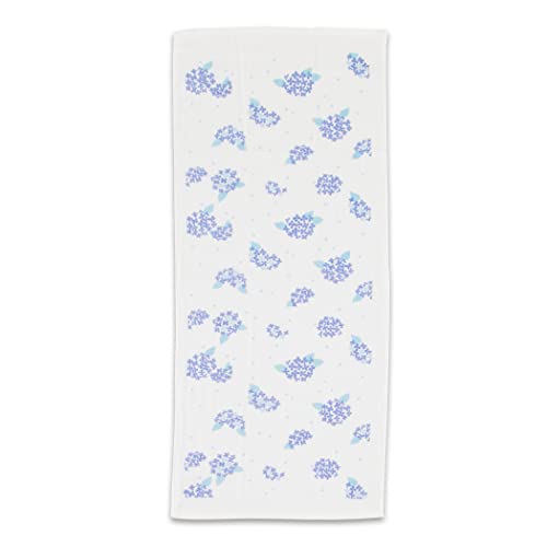 NOREN Japanese Hand Towel (Senshu Osaka Towel - Hydrangea) Cotton Towel/Made in Japan 100% Cotton/Quick Drying Absorbent Ultra Soft Thin/Japanese Pattern - color: Hydrangea, size: Hand Towel