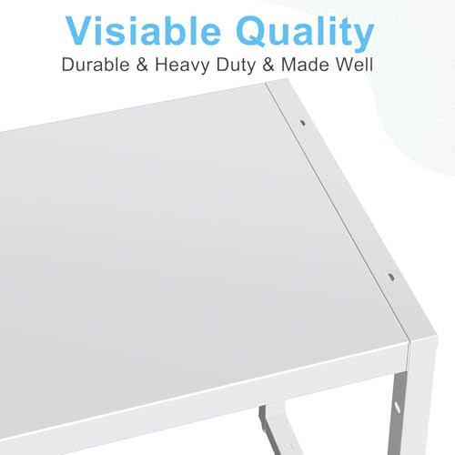 Expandable Kitchen Storage Shelves,110LBS Heavy Duty Metal Shelving Units and Storage For Small Appliance, Adjustable Stackble Storage Shelf Organizer For Kitchen Cabinet Pantry Warehouse Garage,White - size: 11.8"D x 28.9"W x 16.3"H