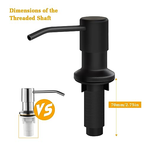 Soap Dispenser for Kitchen Sink, Built in Sink Soap Dispenser Lotion Dispenser with 17 OZ Bottle, Refill from The Top Bar Sink Soap Dispenser, Black (1 Pack) - color: Black