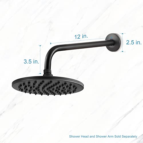 OFFO Shower Arm with Flange, 12 in Oil Rubbed Bronze Wall Mount Replacement Angle Shower Head Arm Wall-Mounted For Fixed Shower Head & Handheld Showerhead - color: Oil Rubbed Bronze, style: 12 in