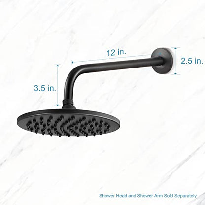 OFFO Shower Arm with Flange, 12 in Oil Rubbed Bronze Wall Mount Replacement Angle Shower Head Arm Wall-Mounted For Fixed Shower Head & Handheld Showerhead - color: Oil Rubbed Bronze, style: 12 in