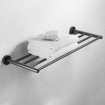 30 Inch Bathroom Towel Rack, Hotel Style Towel Racks for Bathroom Wall Mounted, Modern Towel Bar Rack, 2-Tier Towel Shelves, Black - color: Black, size: 30 Inches