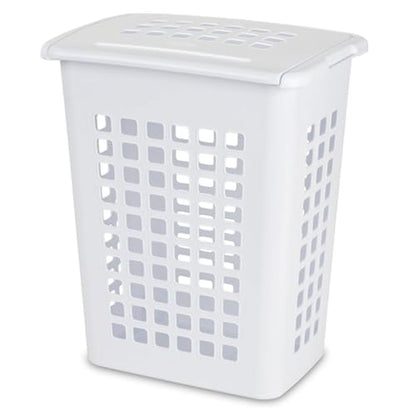 Sterilite LiftTop Laundry Hamper with Lid for Home and Bathroom, 16-Pack | Stackable Plastic Storage Baskets and Containers for Organizing Clothes, Fabrics, Bedding, and Linen - size: 16 Pack