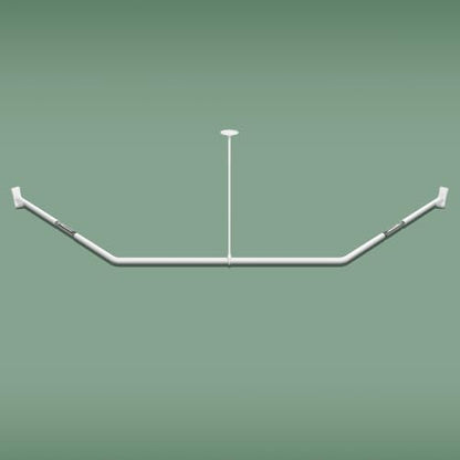 Naiture Neo-Angle Shower Curtain Rod, 30-1/2" X 37" X 30-1/2", Matte White | Aluminum, Includes 36" Ceiling Support and Mounting Hardware, Cut to Fit, Permanent Wall Mount, Rustproof - color: Matte White, size: 30-1/2" X 37" X 30-1/2"