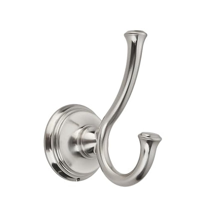 TUNNY Towel Hook Bathroom-2 Pack Brushed Nickel Double Robe/Towel Hook Wall Mounted Hook for Bathroom Bedroom Kitchen - color: Brushed Nickel