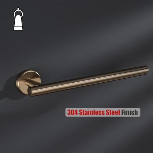 JQK 10 Inch Hand Towel Holder Towel Ring Champagne Bronze, Thicken 0.8mm 304 Stainless Steel Bathroom Hand Towel Bar, 9 Inch Useable Length Wall Mount Towel Rack, THH110L9-CB - color: Champagne Bronze