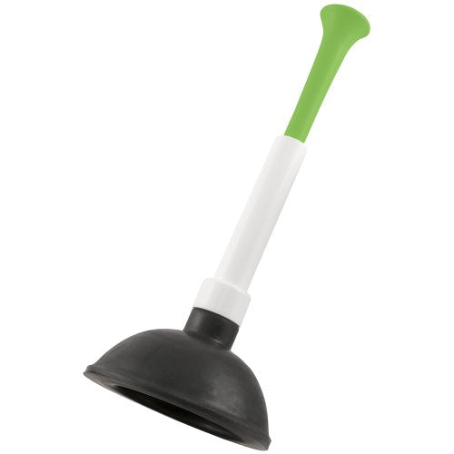 PlumbCraft 14-18-in. Stow-Away Plunger with Adjustable Handle 7503500, Heavy Duty Toilet Plunger for Households, Ergonomic Plunger to Unclog Toilet, Toilet Bowl Plunger with Ergonomic Handle - color: White Adjustable Plunger