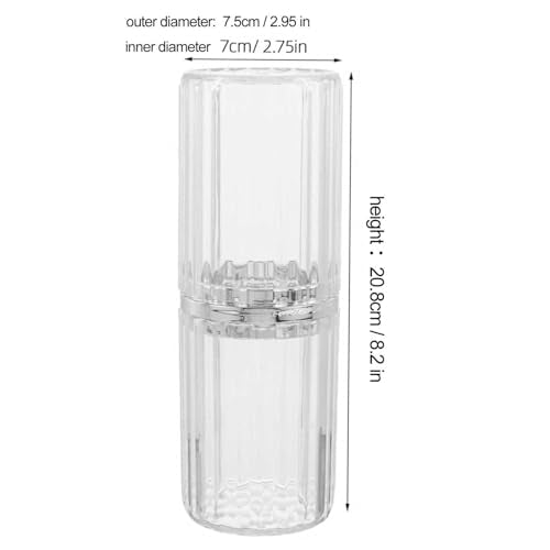 Large Toothbrush Travel Case 2 in 1 Toothbrush Holder and Rinse Cup | Dustproof Cover, Thickened, Premium PET Material, BPA-free, Large capacity, Perfect for Travel, Cruises, Hotels, Stay Over - color: Clear