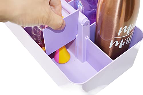 8 Compartments DIY Dividers,Large caddy, Multi Purpose, Simple, Portable, Stackable, Modern Solution for School, office, Desktop -MADE IN USA (Lavender) - color: Lavender