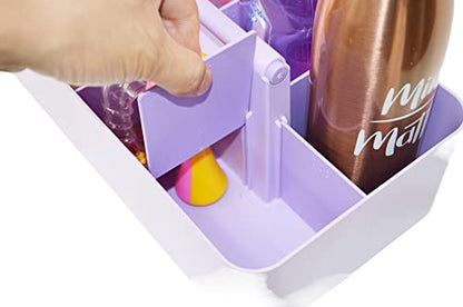 8 Compartments DIY Dividers,Large caddy, Multi Purpose, Simple, Portable, Stackable, Modern Solution for School, office, Desktop -MADE IN USA (Lavender) - color: Lavender