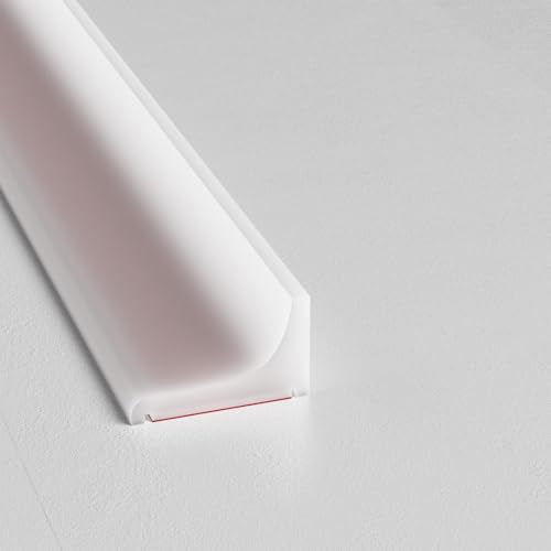 Shower Threshold Water Dam, 39 in Flexible Barrier, Transparent | Flexible peel-and-stick water barrier for shower thresholds, sink edges, and countertops; 39 x 0.79 x 0.47 in - color: Transparent, style: 39Inch