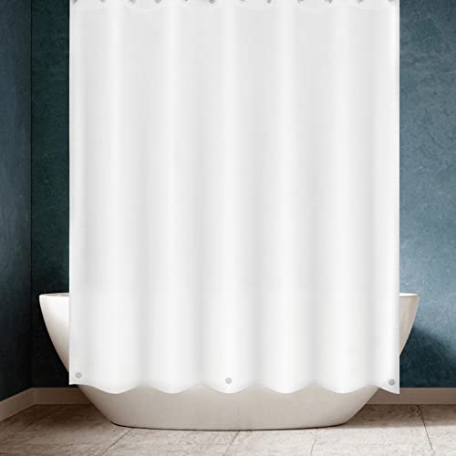Shower Curtain Liner - Heavy Duty 6 Guage PEVA - Built in 3 Weighted Magnets - 12 Aluminium Grommets (2, White, 72" x 72") - color: White