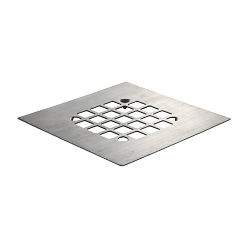 Danco 11045 Snap-In Shower Strainer & Drain Cover, Brushed Nickel - color: Brushed Nickel, size: Square [Pack of 1], style: Shower