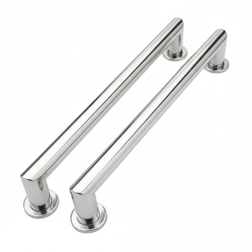18 in Right Angle Bar, ADA Shower Handle, Polished Chrome, 2 Pack | 304 Stainless Steel, Right Angle Modern Design, ADA Compliant, Easy-Clean Polished Chrome, Safety Handrails for Bath & Shower - color: Right Angle Polished, size: 18 inch - 1.25 inch Dia