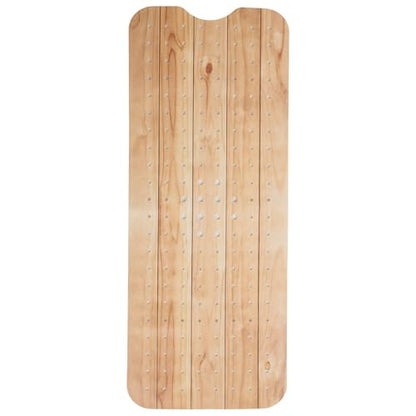 ENKOSI Non-Slip Bath & Shower Mat 40x16 Extra Long, Suction & Drain Holes | Wood-look spa finish; Durable PVC; 40x16 in, Wood Teak - color: Wood Teak