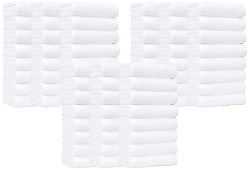 Amazon Basics Soft and Thick Cotton Hand Towels, 16 x 26 in, White, (Pack of 72) - color: White, size: 72 Pack