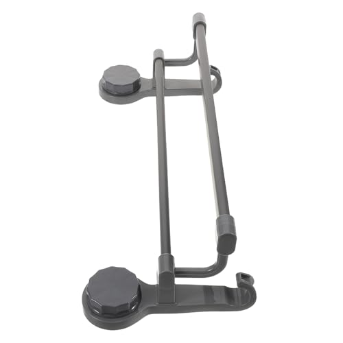 Ipetboom Suction Cup Towel Rack Double Pole 40cm Gunmetal No Drill Wall Mount Bathroom Kitchen Towel Holder with Hooks for Glass Tile Surfaces