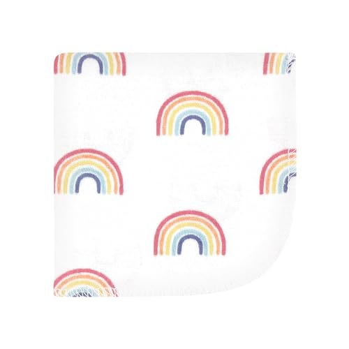 Hudson Baby Unisex Baby Flannel Cotton Poly Washcloths, Creative Rainbow 10Pk, One Size - color: Creative Rainbow 10pk