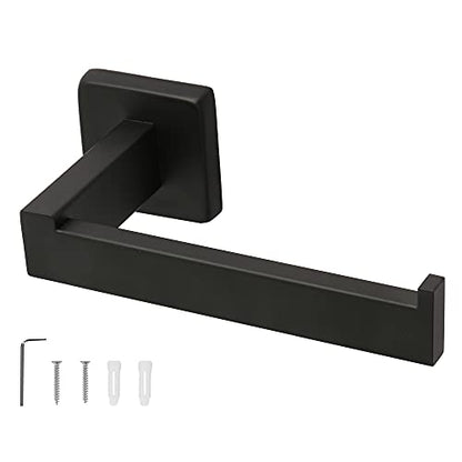 TocTen Toilet Paper Holder-Bathroom Tissue Holder Fit Big Roll Paper, Made of Thicken SUS 304 Stainless Steel, Square Paper Roll Holder Wall Mount Suitable for Bathroom, Kitchen, Office (Black, 6.5) - color: Black-square