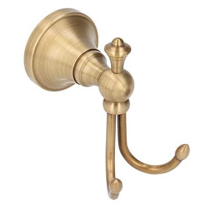 YWBL-WH Wall Towel Hook, Antique Double Clothes Hook 2 Prongs Robe Hook Brass Stainless Steel Wall Mount Vintage Towel Hooks Hangers, Kids Tissue Holders