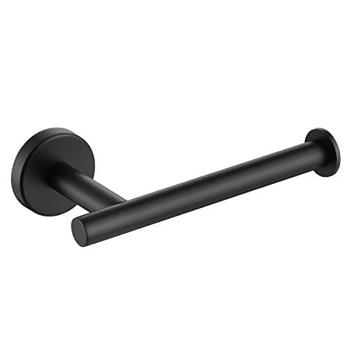 JQK Black Toilet Paper Holder, 5 Inch 304 Stainless Steel Thick 0.8mm Tissue Paper Dispenser, Matte Black Wall Mount, TPH120-PB - color: Black, size: Knob